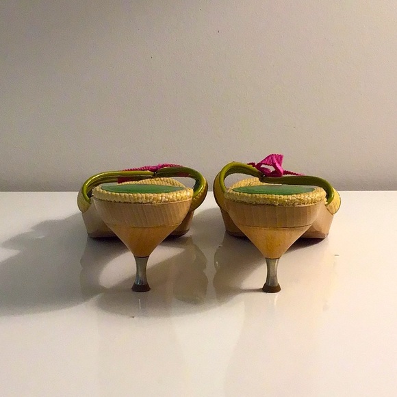 Prada Size 41 EU (10.5 US) Woven Grosgrain Bow Sandals - Picture 4 of 6